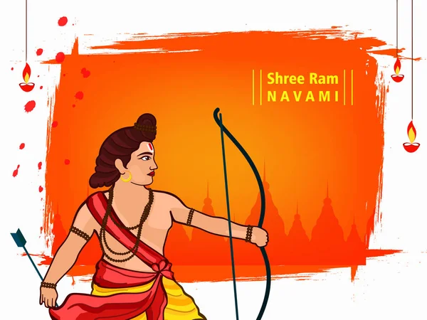 Ram Navami Векторні Ілюстрації Заголовок Банер Привітання Текстом Рамами — стоковий вектор