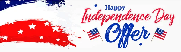 Offerta Vendita Banner Giorno Dell Indipendenza Festa Federale Americana Illustrazione — Vettoriale Stock