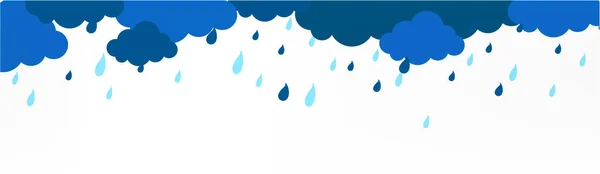 Vektor Illustration Design Der Monsun Saison Banner Mit Wolken Und — Stockvektor
