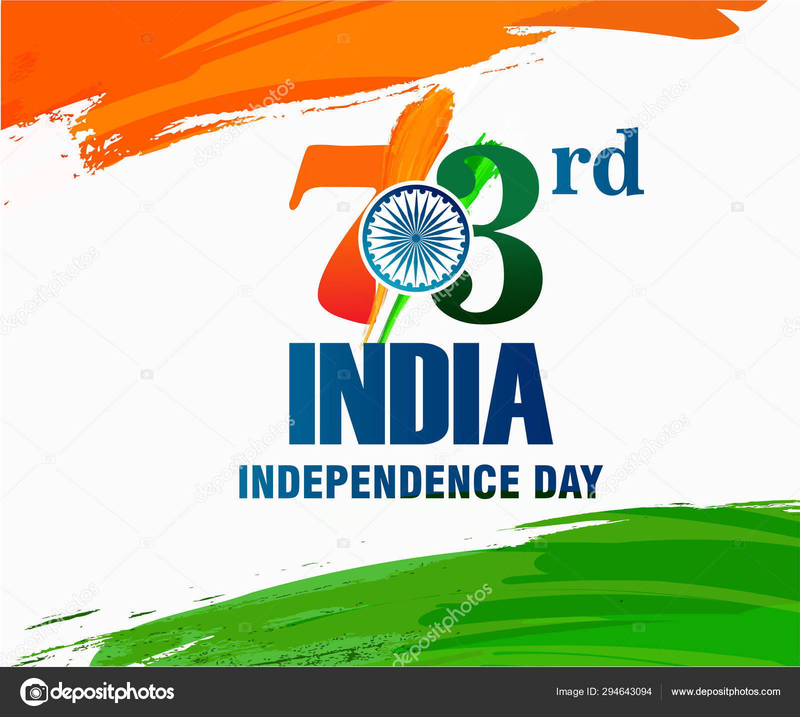 第73个印度独立日8月15日印度快乐独立日印度73年自由图库矢量图©NeKiArt 294643094