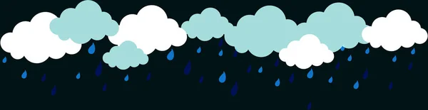 Vector Illustration Design Monsoon Season Banner Clouds Rain — Stock Vector