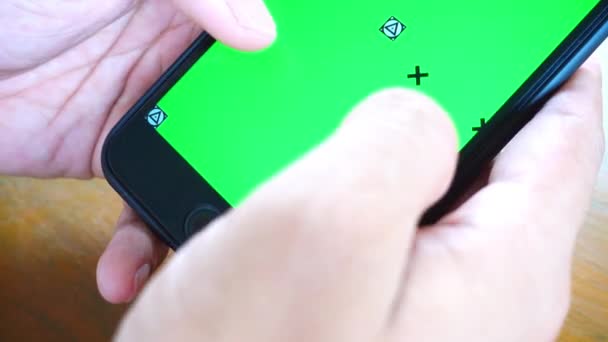Pantalla Verde Utilizando Teléfono Inteligente Posición Pista — Vídeos de Stock