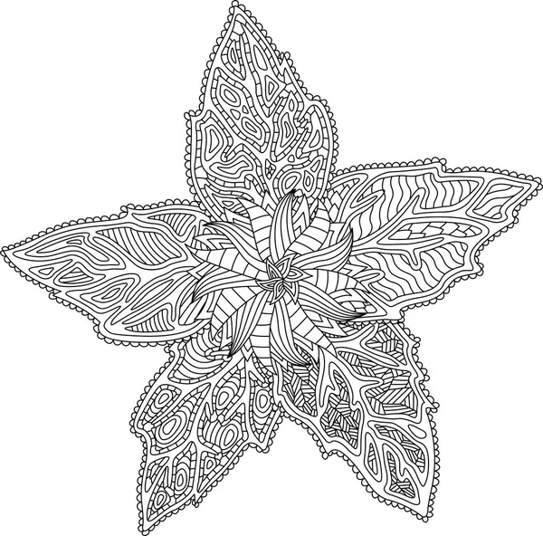 Coloriage Avec Belle Fleur Isolée — Image vectorielle