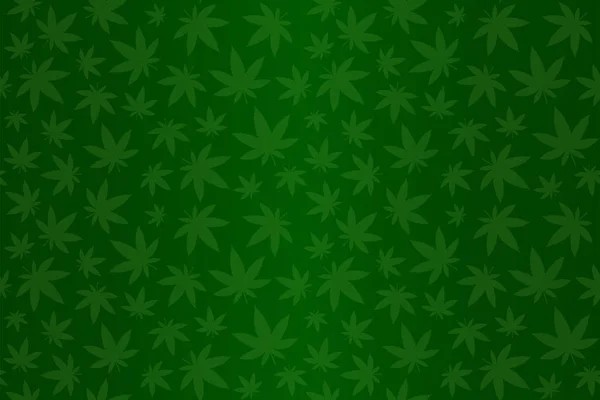 Magnifique Motif Vert Sans Couture Avec Des Feuilles Cannabis — Image vectorielle