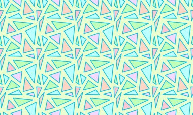 Yeşil arka plan üzerinde renkli triangless ile geometrik seamless modeli