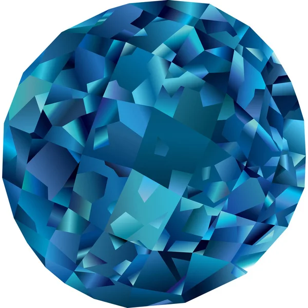 Piękny Fasetowanych Gemstone Blue Topaz Białym Tle — Wektor stockowy