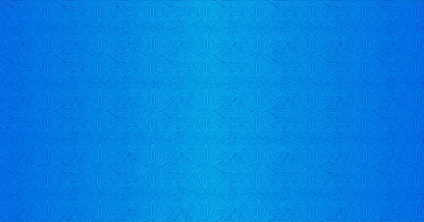 Schöner Blauer Hintergrund Mit Nahtlosem Blumenmuster — Stockvektor