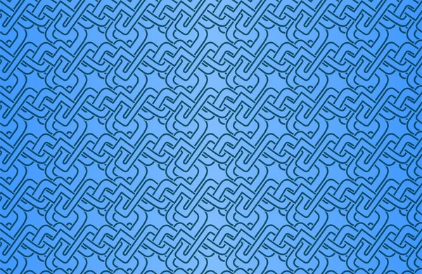 チューブと美しい青い結び目抽象的なシームレス パターン — ストックベクタ