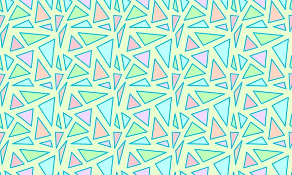 Yeşil arka plan üzerinde renkli triangless ile geometrik seamless modeli