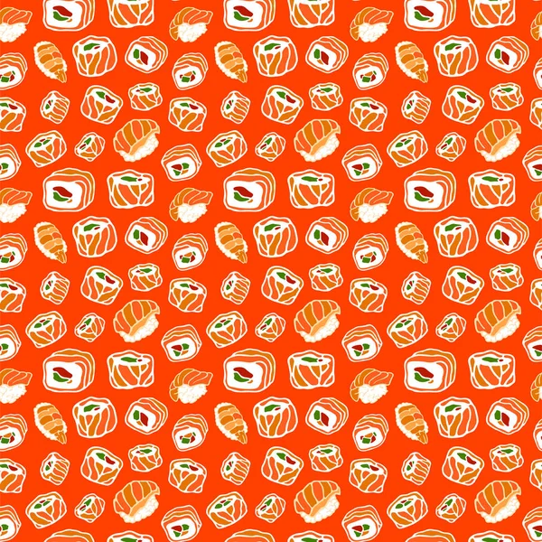 Magnifique motif sans couture avec sushi — Image vectorielle