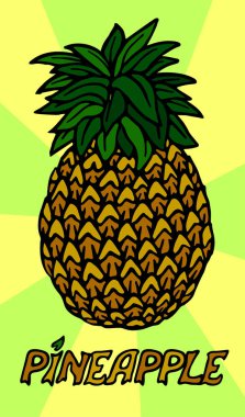 Dekoratif ananas ile güzel arka plan üzerinde metin