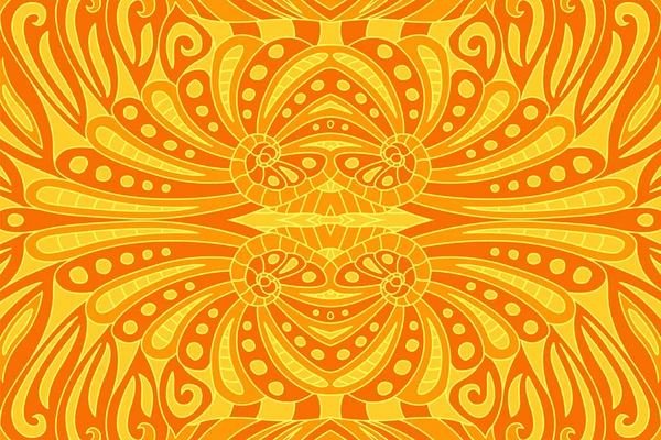 Krásné umění s oranžový vzor bezešvé ohnivé — Stockový vektor