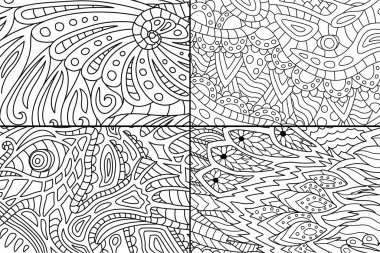 Boyama kitabı sayfaları için güzel soyut desenler