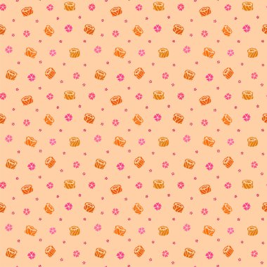 Suşi ve sakura çiçekler ile Seamless modeli