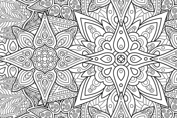 Coloriage livre avec motif floral rectangle — Image vectorielle