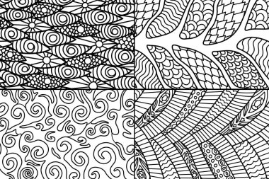 Boyama kitabı sayfaları için güzel soyut desenler