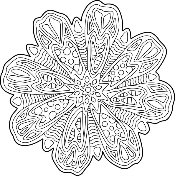 Hermosa página de libro para colorear con arte floral — Vector de stock