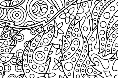 Güzel çiçek desenli kitap sayfa boyama