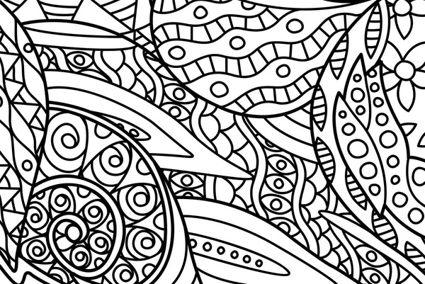 Beautiful coloring book page with abstract art — Stock Vector