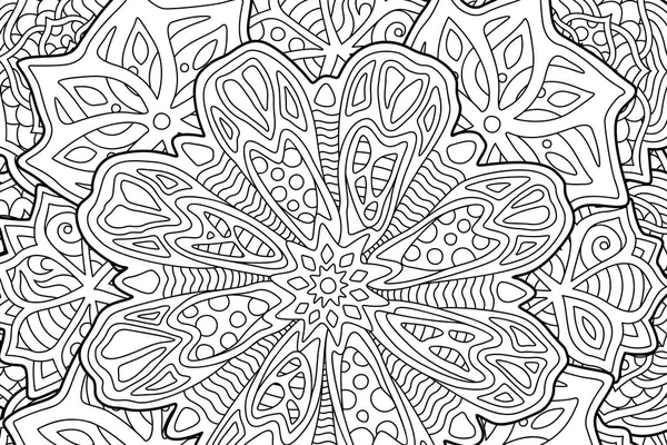 Libro para colorear página con hermoso arte floral — Vector de stock