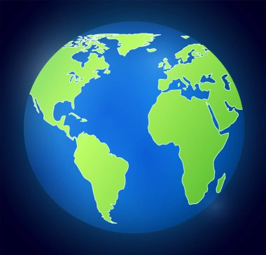 Iillustration koyu arka plan üzerinde seyyare yerküre ile