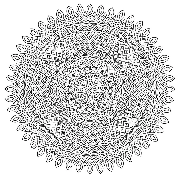 Malbuchseite mit detailliertem rundem Muster — Stockvektor