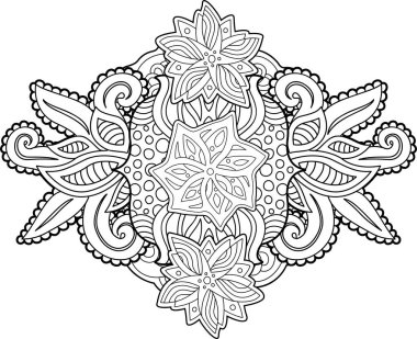 Boyama kitabı sayfası güzel çiçek desenli