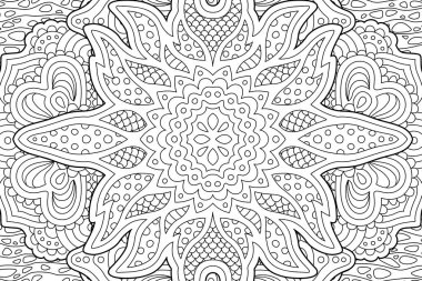 Ayrıntılı kitap sanat tek renkli desen ile boyama