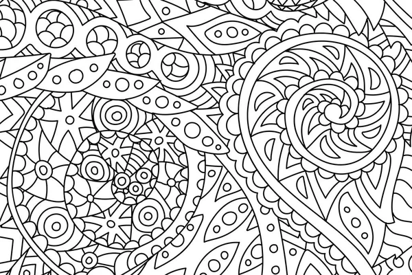 Horisontal Malbuch Kunst mit abstrakten Mustern — Stockvektor