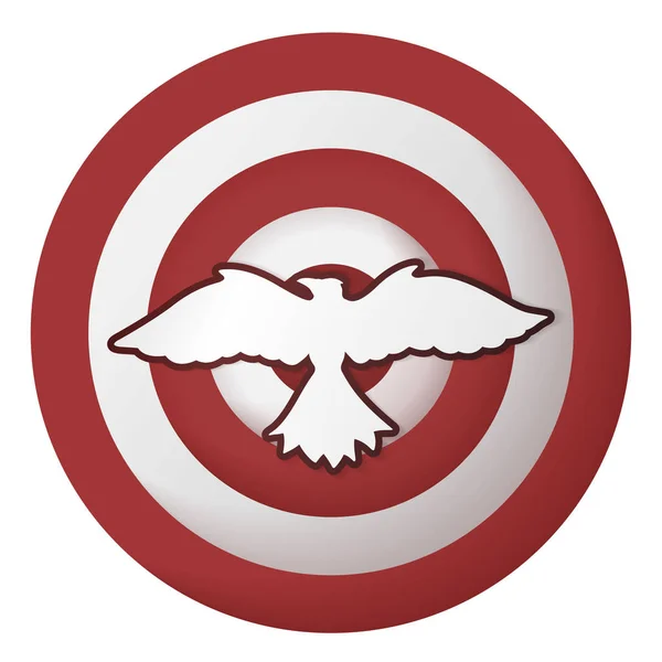 Ikona s ptákem na prokládané cíl — Stockový vektor