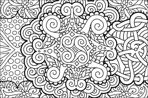Coloring book page with beautiful abstract pattern — Stock Vector