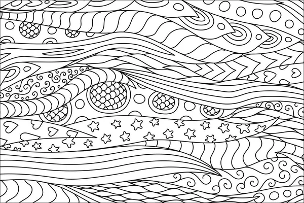 Coloring book art with abstract waving pattern