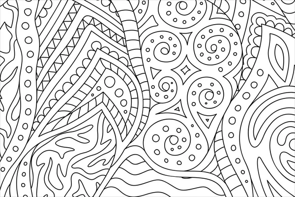 Desenho de livro para colorir com padrão linear abstrato —  Vetores de Stock