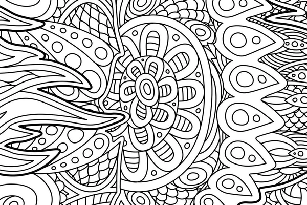 Coloriage page de livre avec beau motif abstrait — Image vectorielle