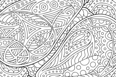 Boyama kitabı sayfası soyut doğrusal desenli