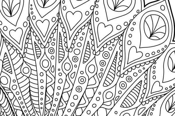 Coloring book page with monochrome linear art — Stock Vector