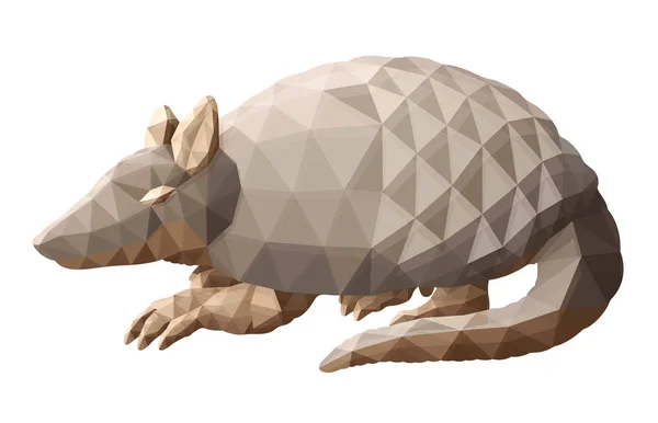 Isolé faible poly art avec armadillo décoratif — Image vectorielle