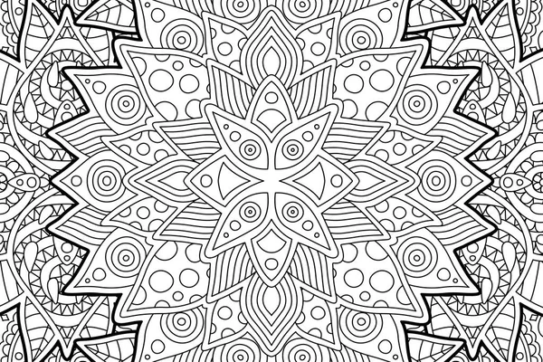 Coloring book page with abstract linear pattern — Stock Vector