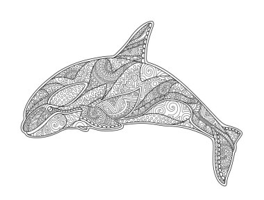 Güzel kitap sayfa dekoratif orca ile boyama