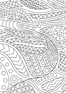 Boyama kitabı sayfası soyut oryantal desenli