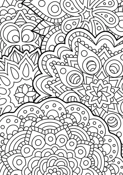 Desenho de livro para colorir com padrão abstrato oriental —  Vetores de Stock