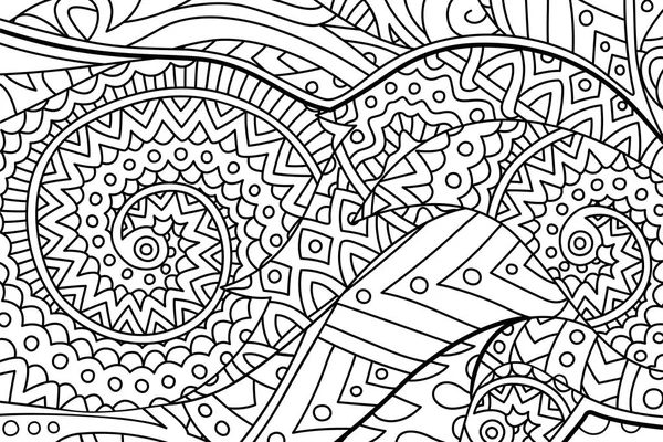 Coloriage page de livre avec beau motif linéaire — Image vectorielle