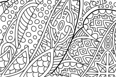 Boyama kitabı sayfaları için güzel soyut Zen sanatı