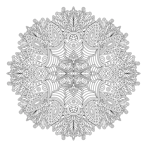 Livre de coloriage adulte avec motif rond — Image vectorielle