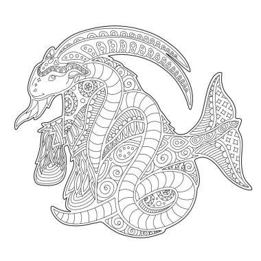 Güzel Oğlak siluet ile boyama kitabı sayfası