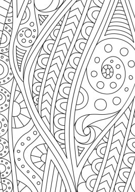 Boyama kitabı için soyut siyah beyaz desen