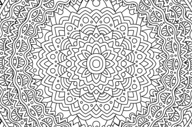 Boyama kitabı için doğrusal siyah beyaz desen