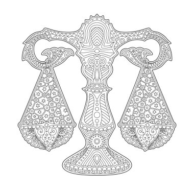 Stilize ölçekli güzel boyama kitabı sayfası