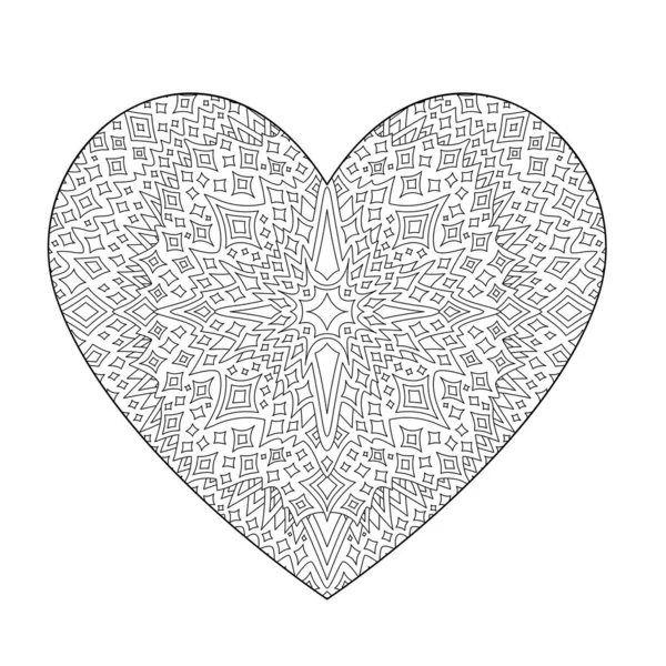 Kifestőkönyv oldal dekoratív szív alakú — Stock Vector