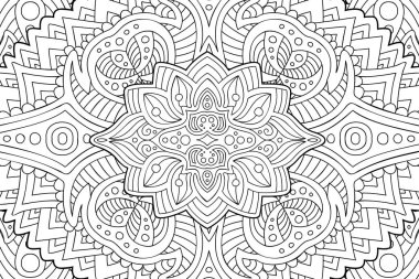 Doğrusal siyah beyaz desenli Zen sanatı